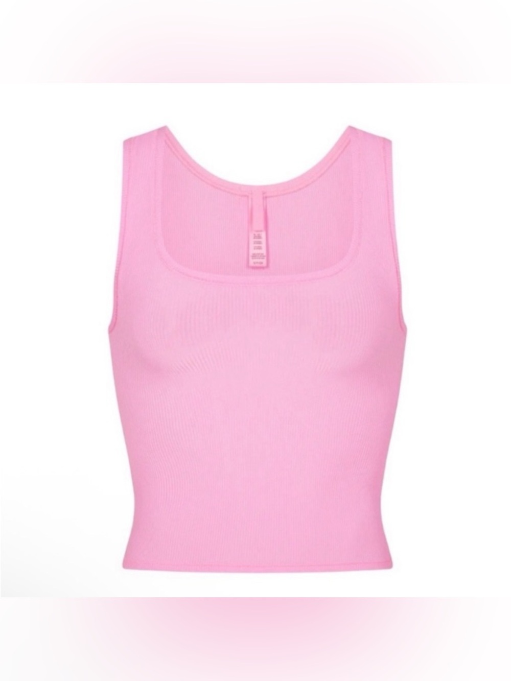 SKIMS Pink Ribbed Scoop Neck Tank